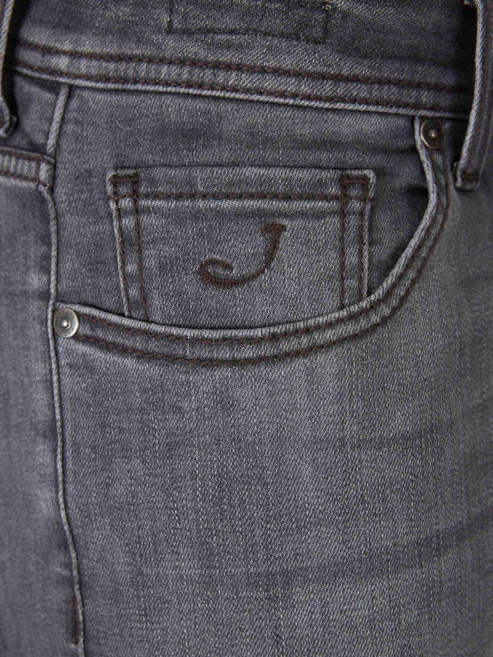 JACOB COHEN Jeans grigio chiaro a gamba stretta con effetto wash 
