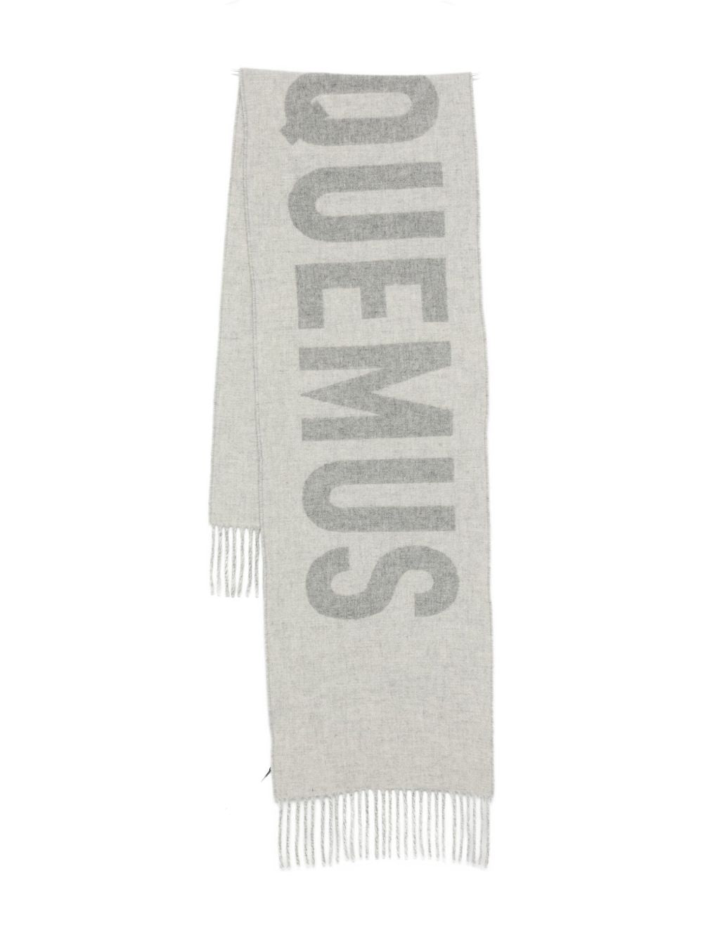 JACQUEMUS Sciarpa in lana con logo e frange 