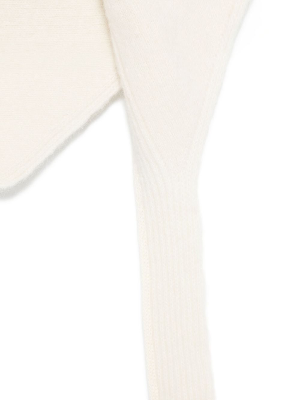 JACQUEMUS Foulard triangolare in misto alpaca color avorio 