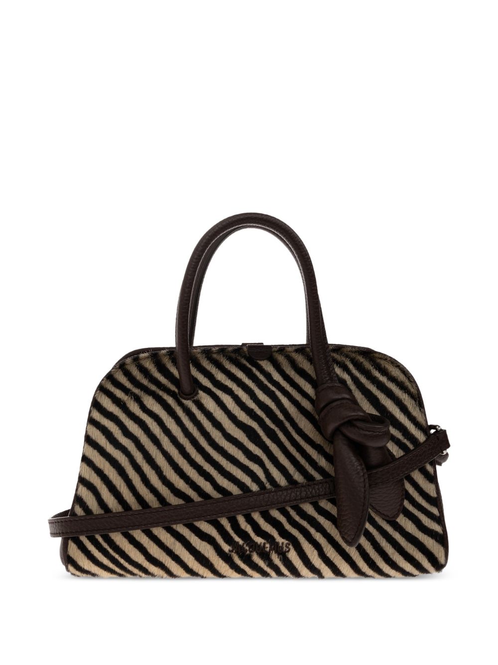 JACQUEMUS Borsa Petit Turismo in pelle e cavallino zebrato 