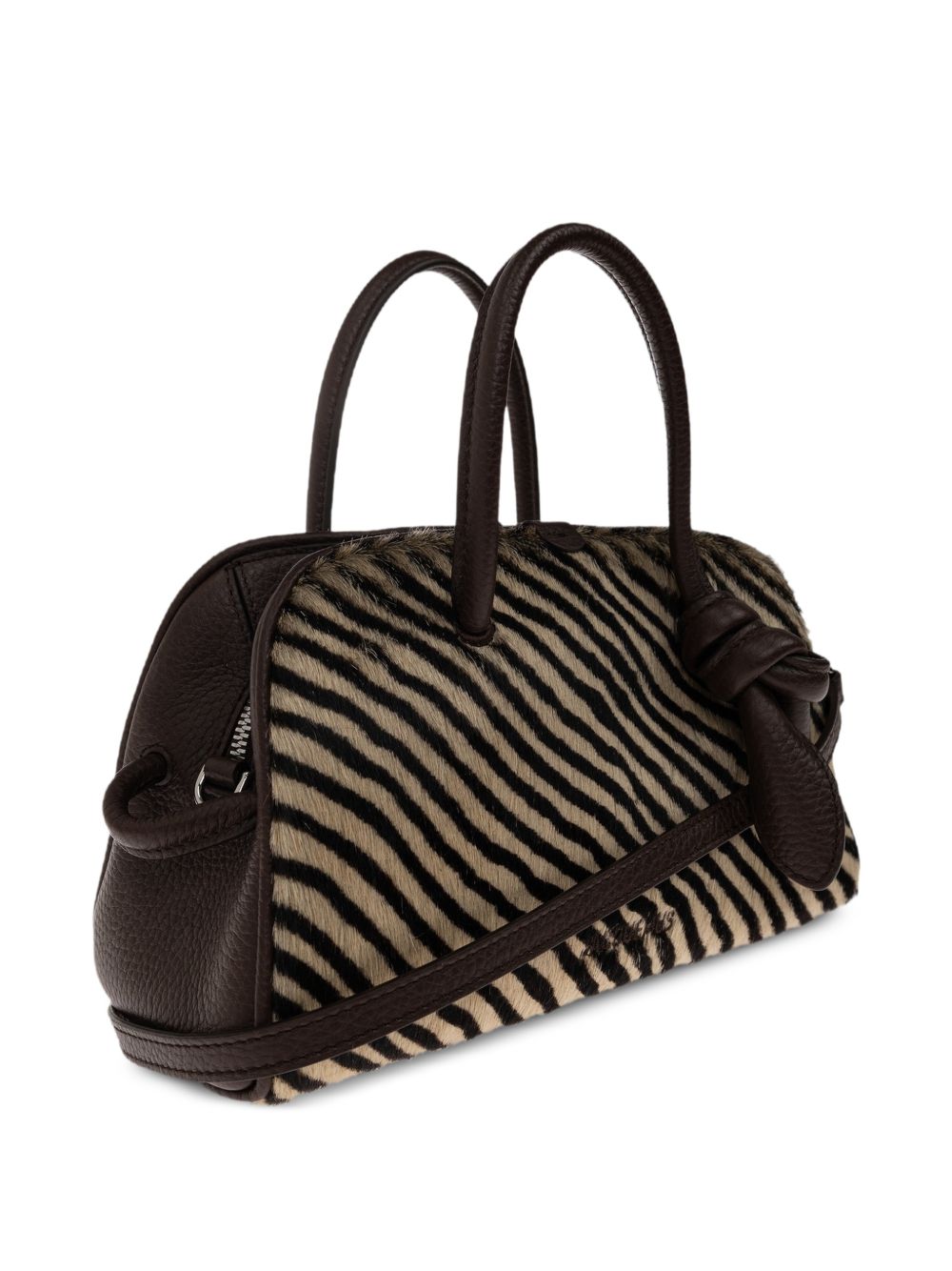 JACQUEMUS Borsa Petit Turismo in pelle e cavallino zebrato 