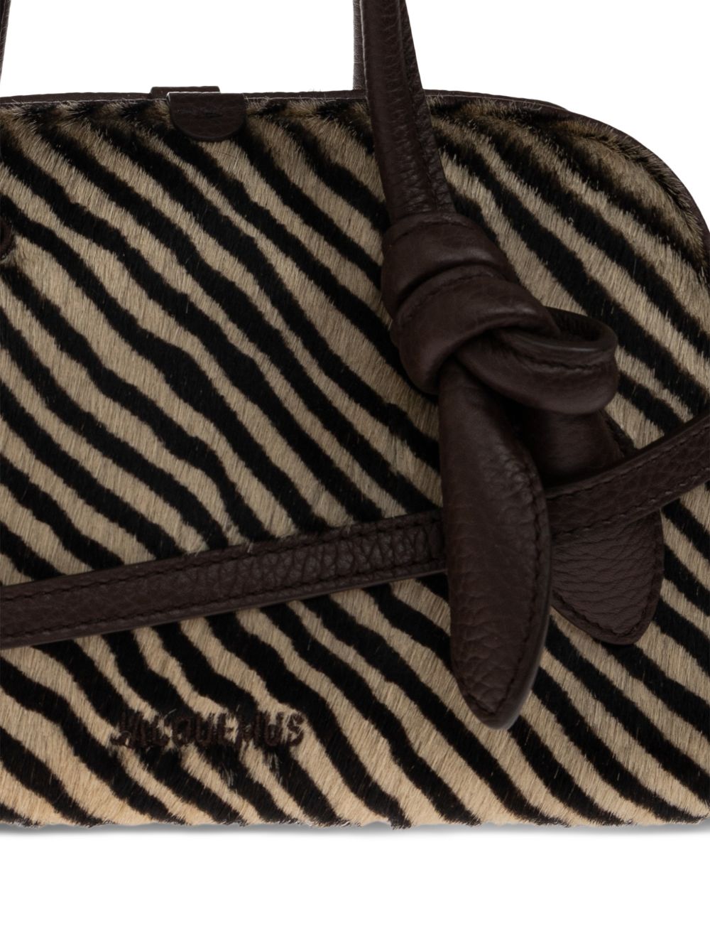 JACQUEMUS Borsa Petit Turismo in pelle e cavallino zebrato 