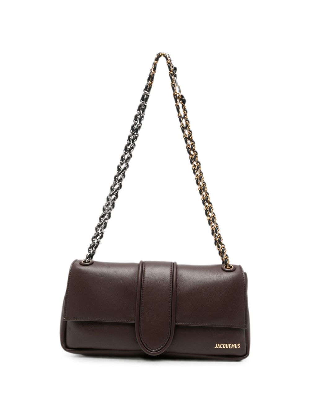 JACQUEMUS Borsa a tracolla Le Bambino Chaine marrone in pelle 