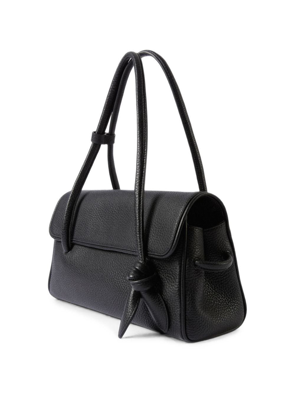 JACQUEMUS Borsa a spalla Le Turismo Long in pelle martellata nera 