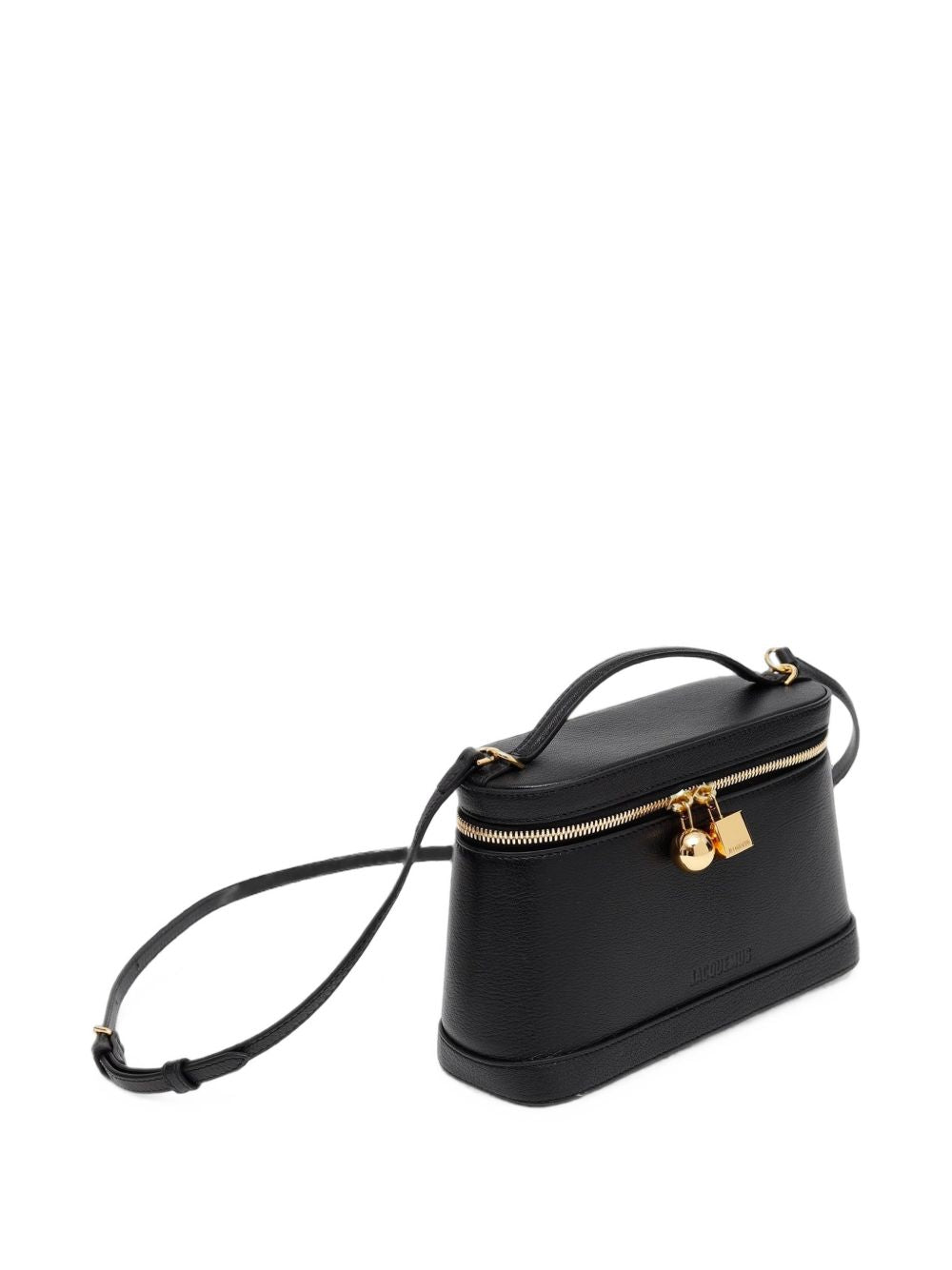 JACQUEMUS Borsa a tracolla Le Petit Vanity in pelle nera 