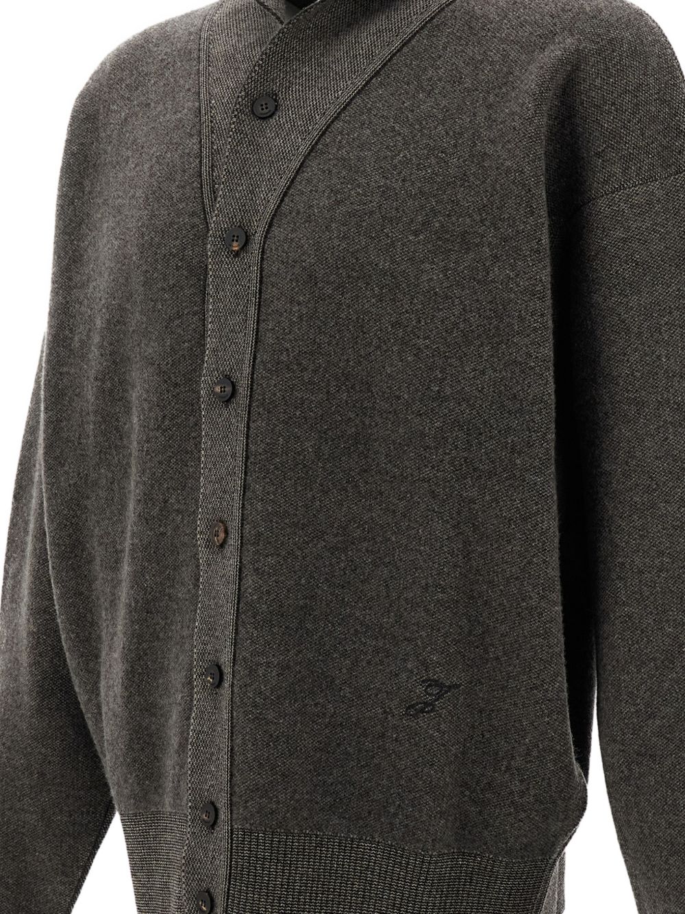 JACQUEMUS Cardigan Pelota in lana misto cashmere grigio 