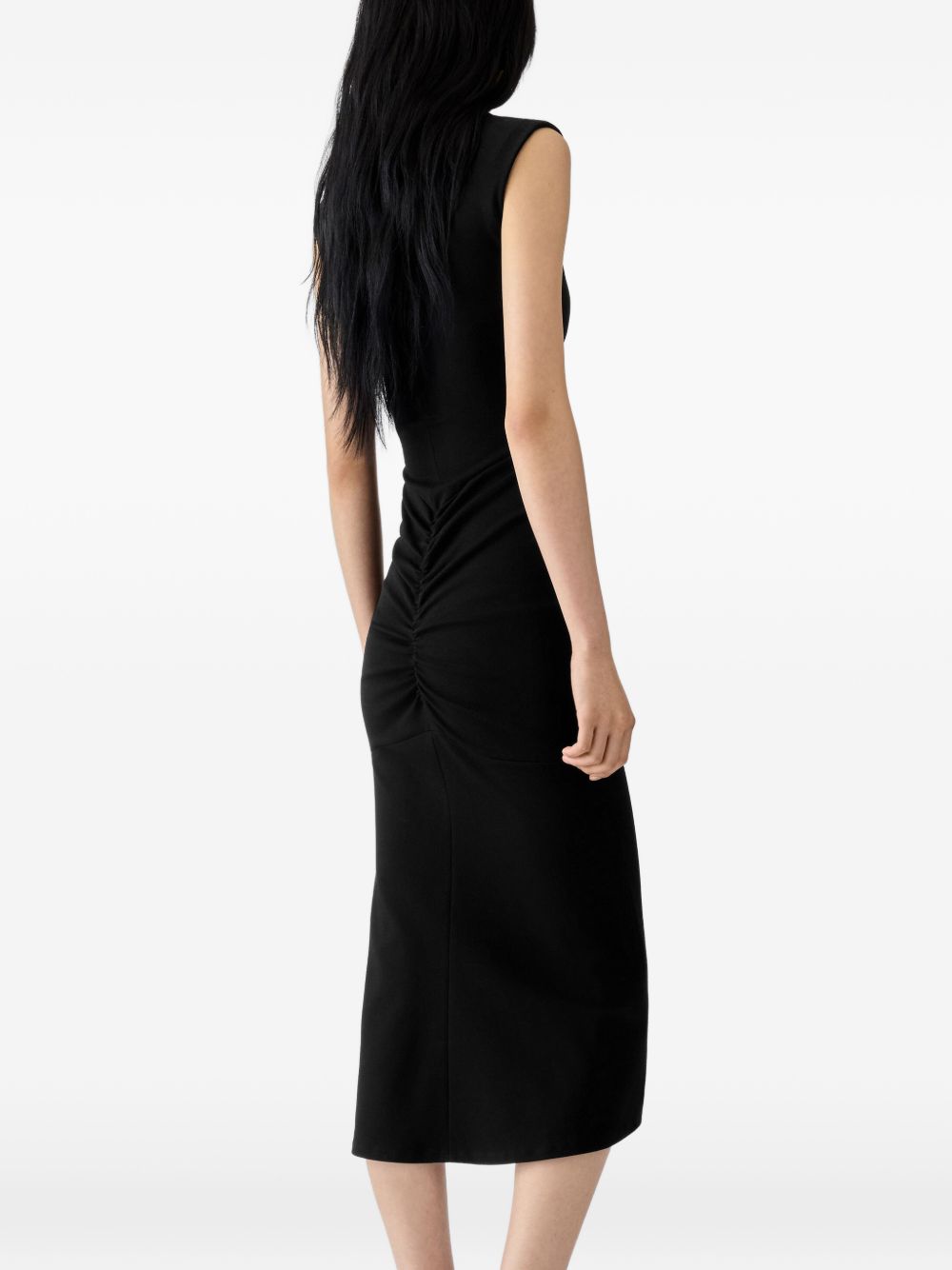 JACQUEMUS Abito midi Alba nero in jersey compatto 