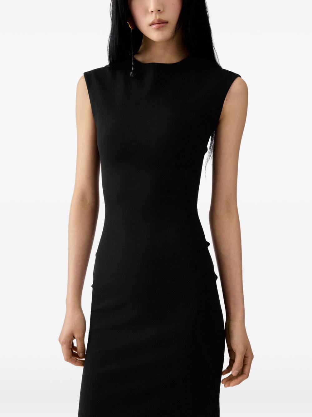 JACQUEMUS Abito midi Alba nero in jersey compatto 