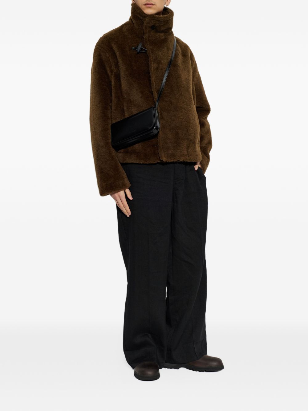JACQUEMUS Giacca Le Blouson Fernando marrone a collo alto 