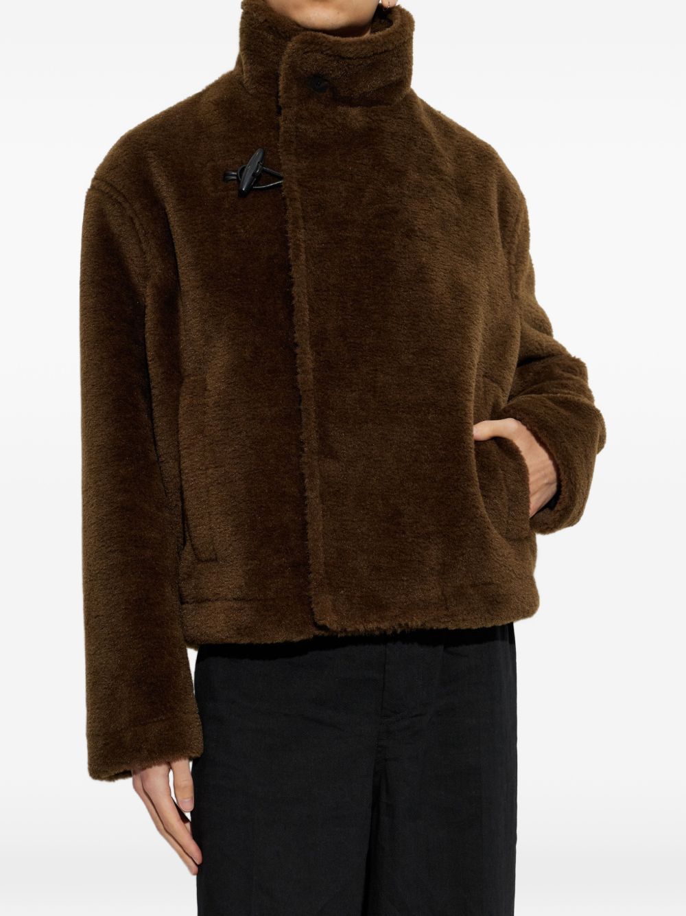 JACQUEMUS Giacca Le Blouson Fernando marrone a collo alto 