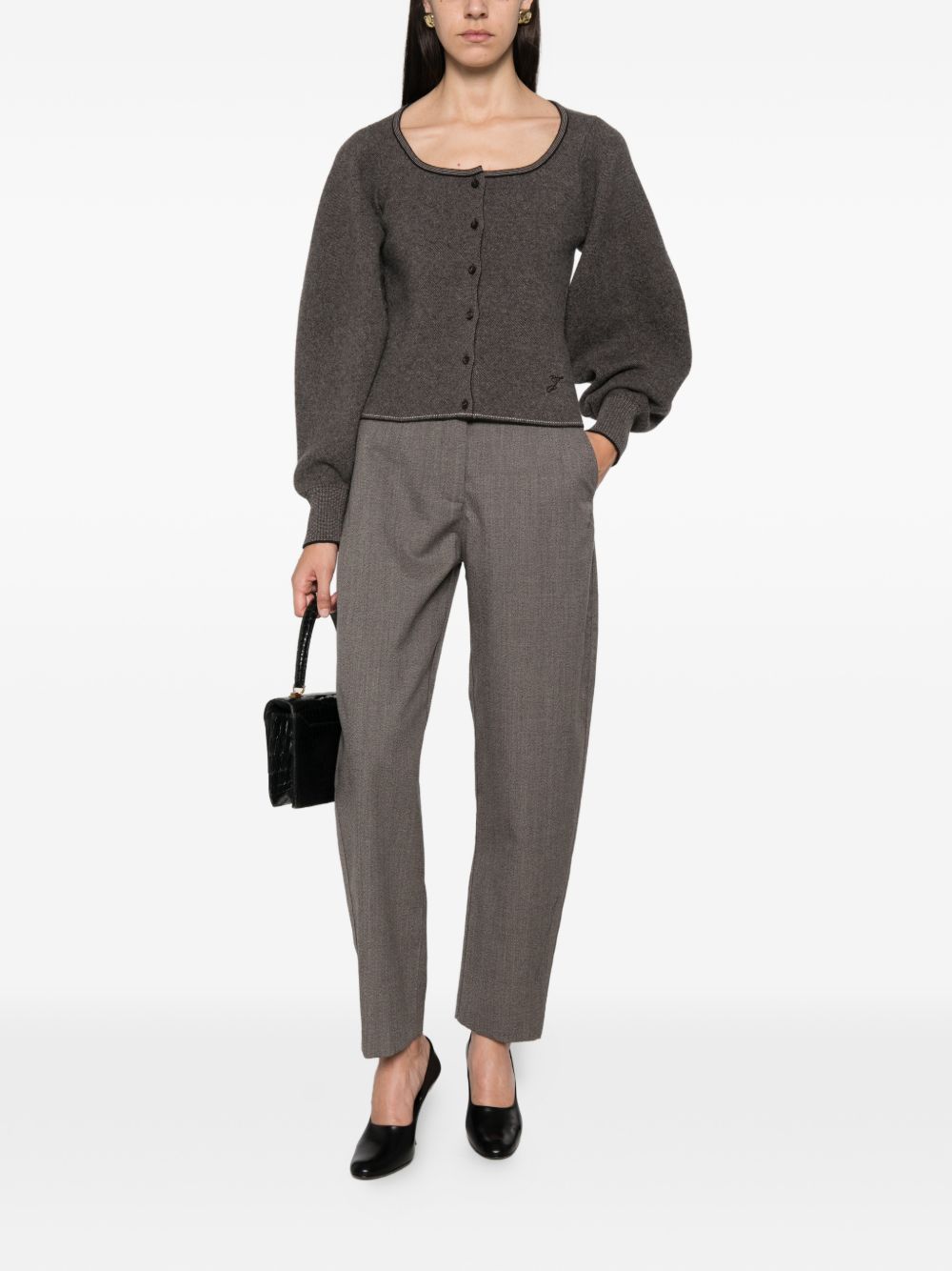 JACQUEMUS Pantaloni Città in cotone tortora 
