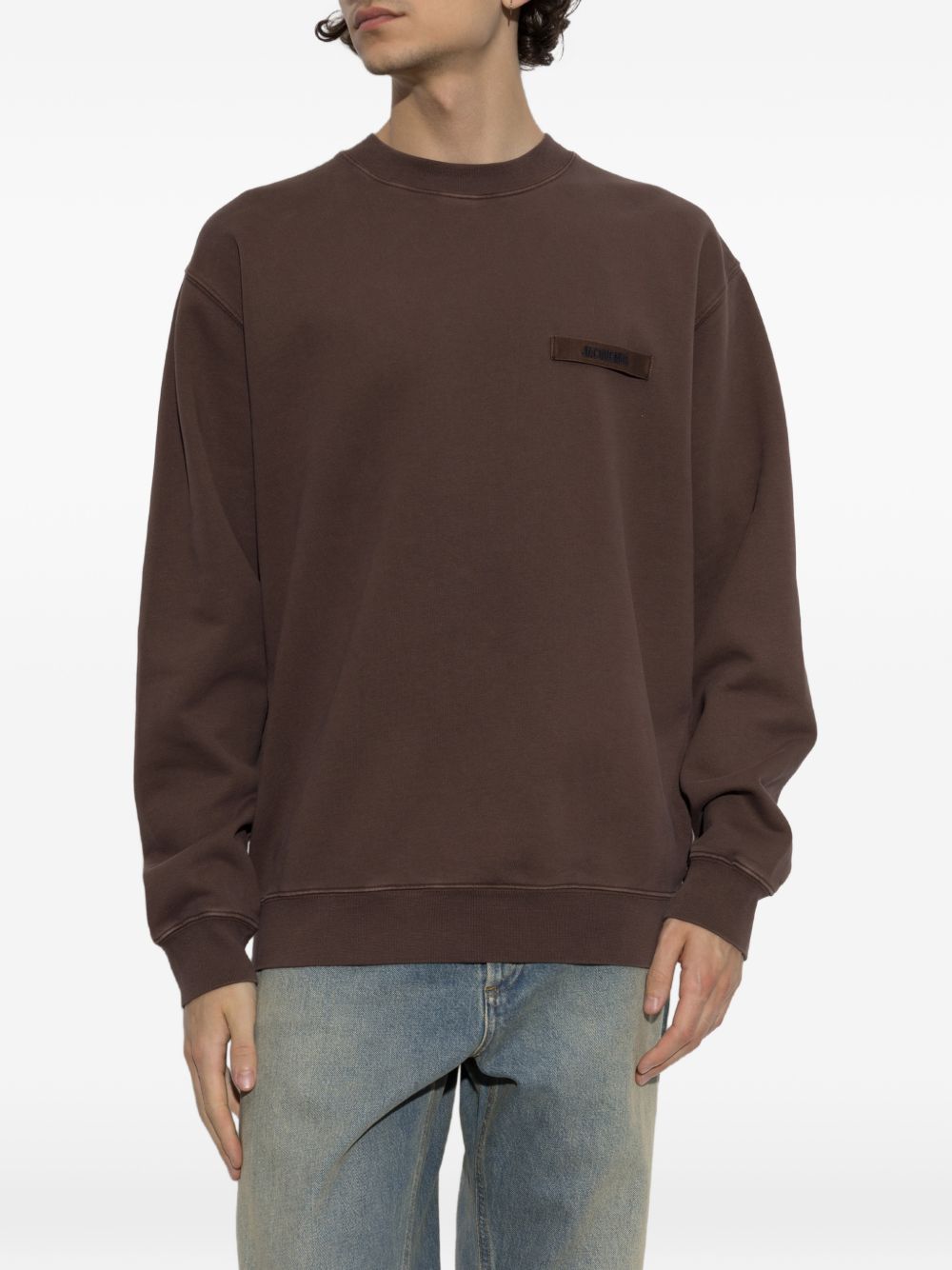 JACQUEMUS Felpa girocollo Gros Grain marrone 