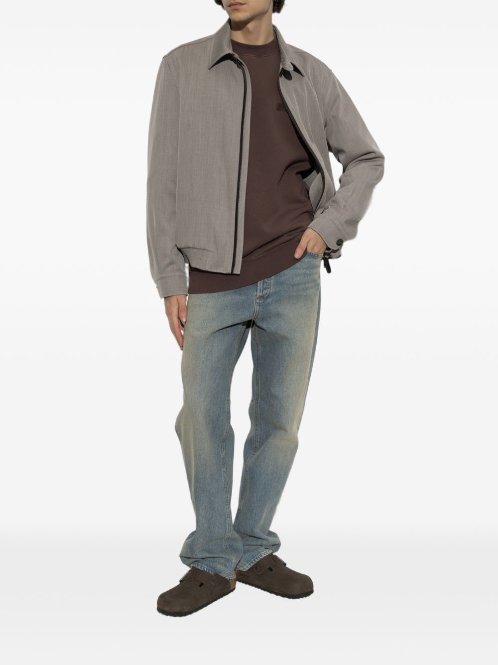 JACQUEMUS Felpa girocollo Gros Grain marrone 