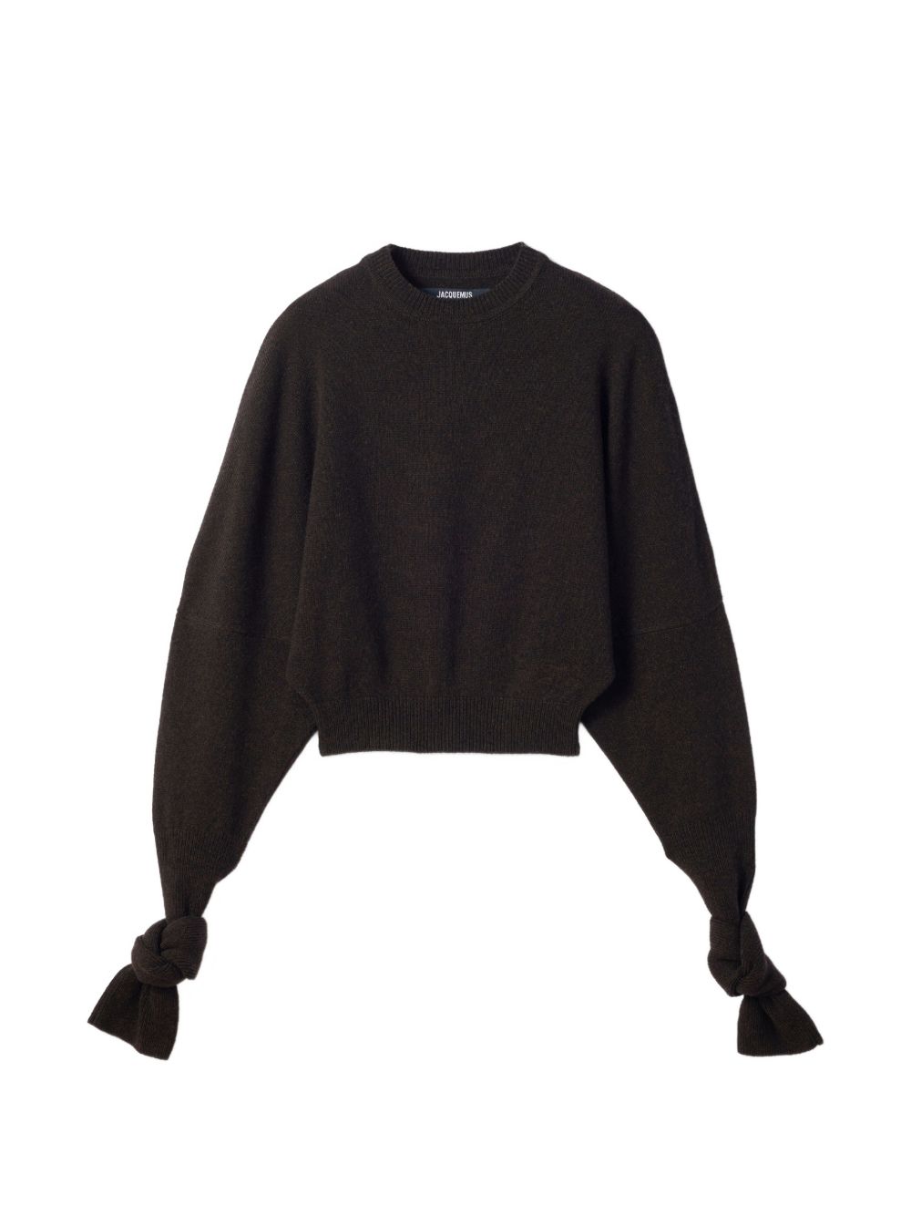 JACQUEMUS Maglione girocollo Fiocco in lana merino con nodi sul polsi 
