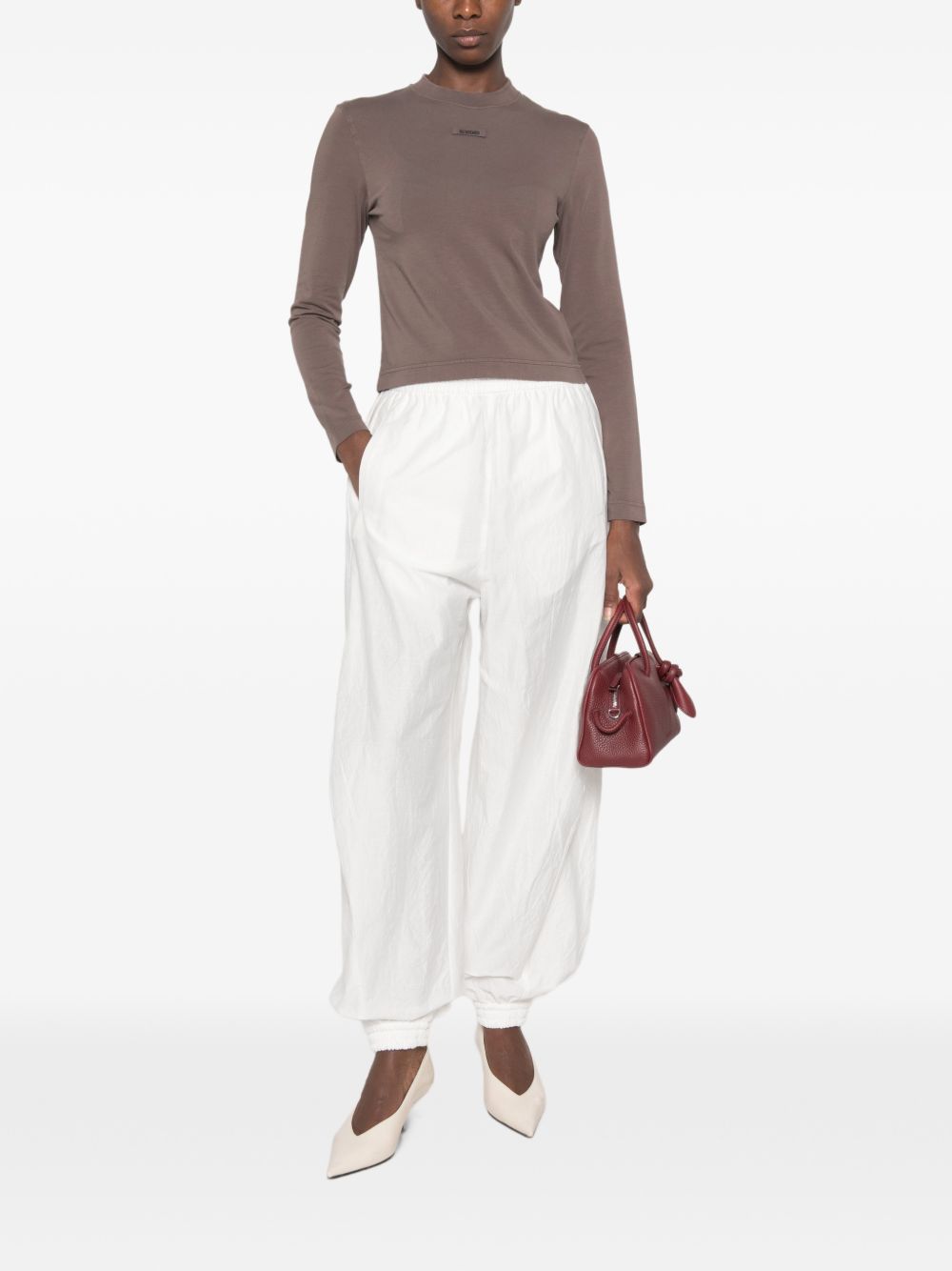 JACQUEMUS T-shirt Le T-shirt Gros Grain ML marrone a maniche lunghe<BR/> 