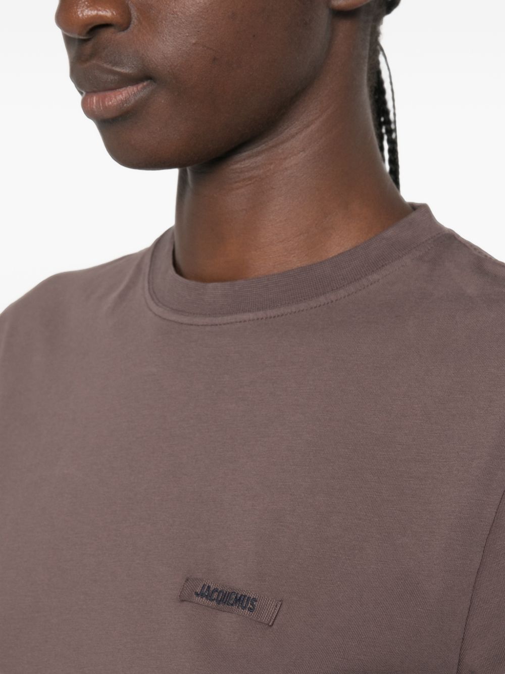 JACQUEMUS T-shirt Le T-shirt Gros Grain MC marrone a maniche corte 