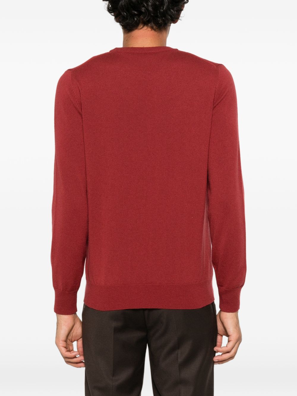 KANGRA Maglia girocollo in lana misto cashmere rosso 