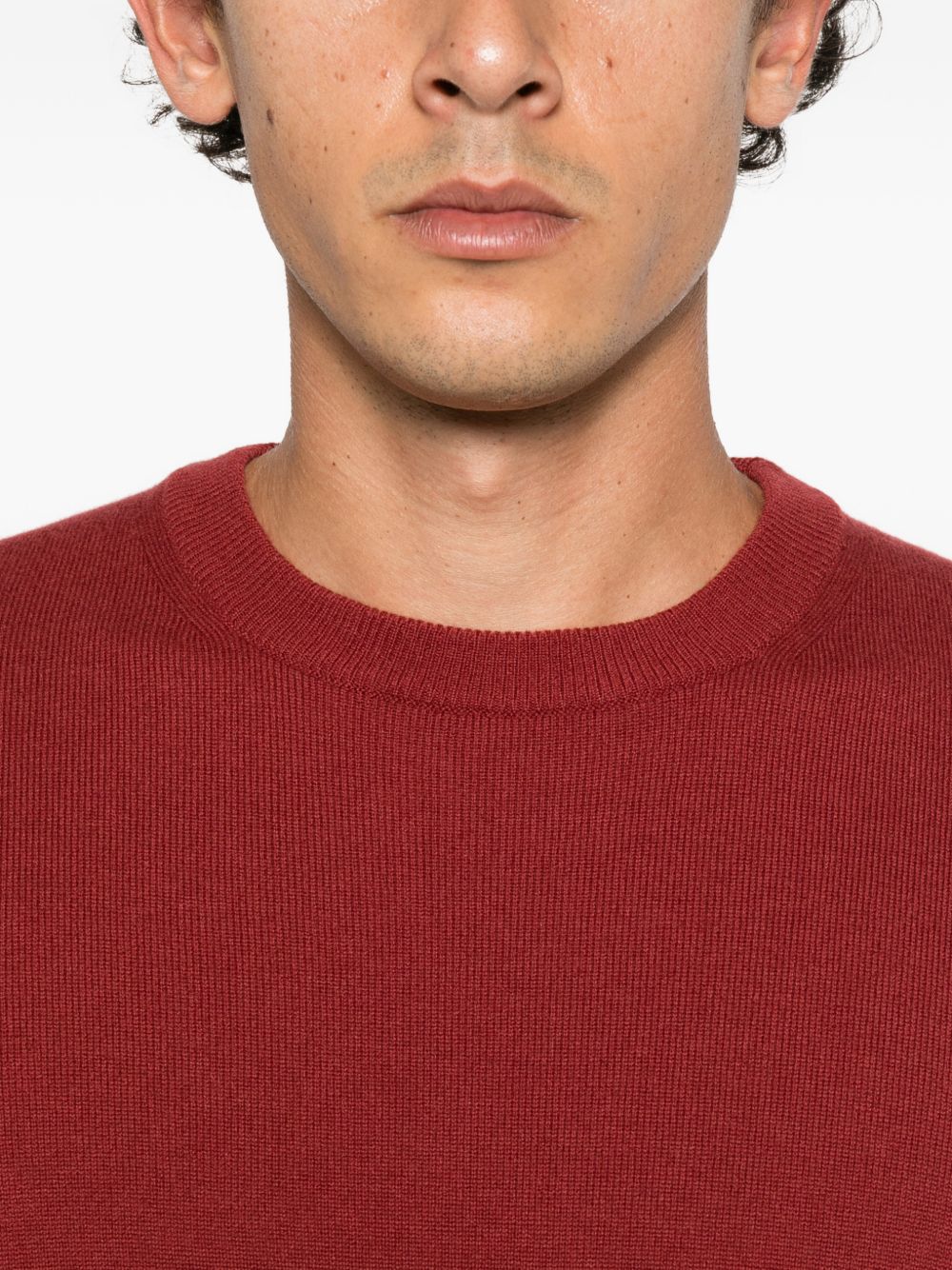 KANGRA Maglia girocollo in lana misto cashmere rosso 