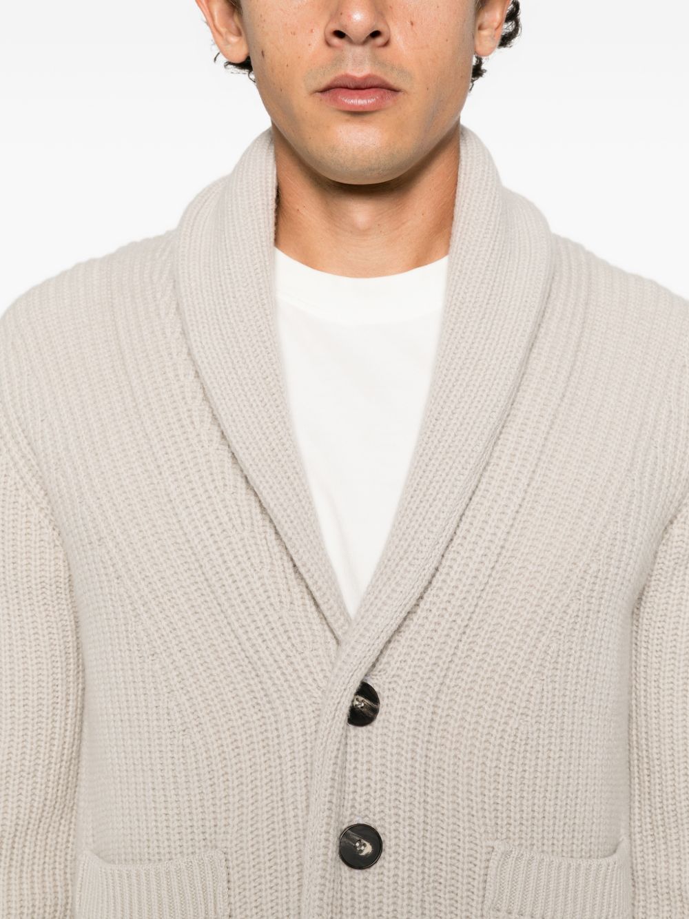 KANGRA Cardigan in lana beige 