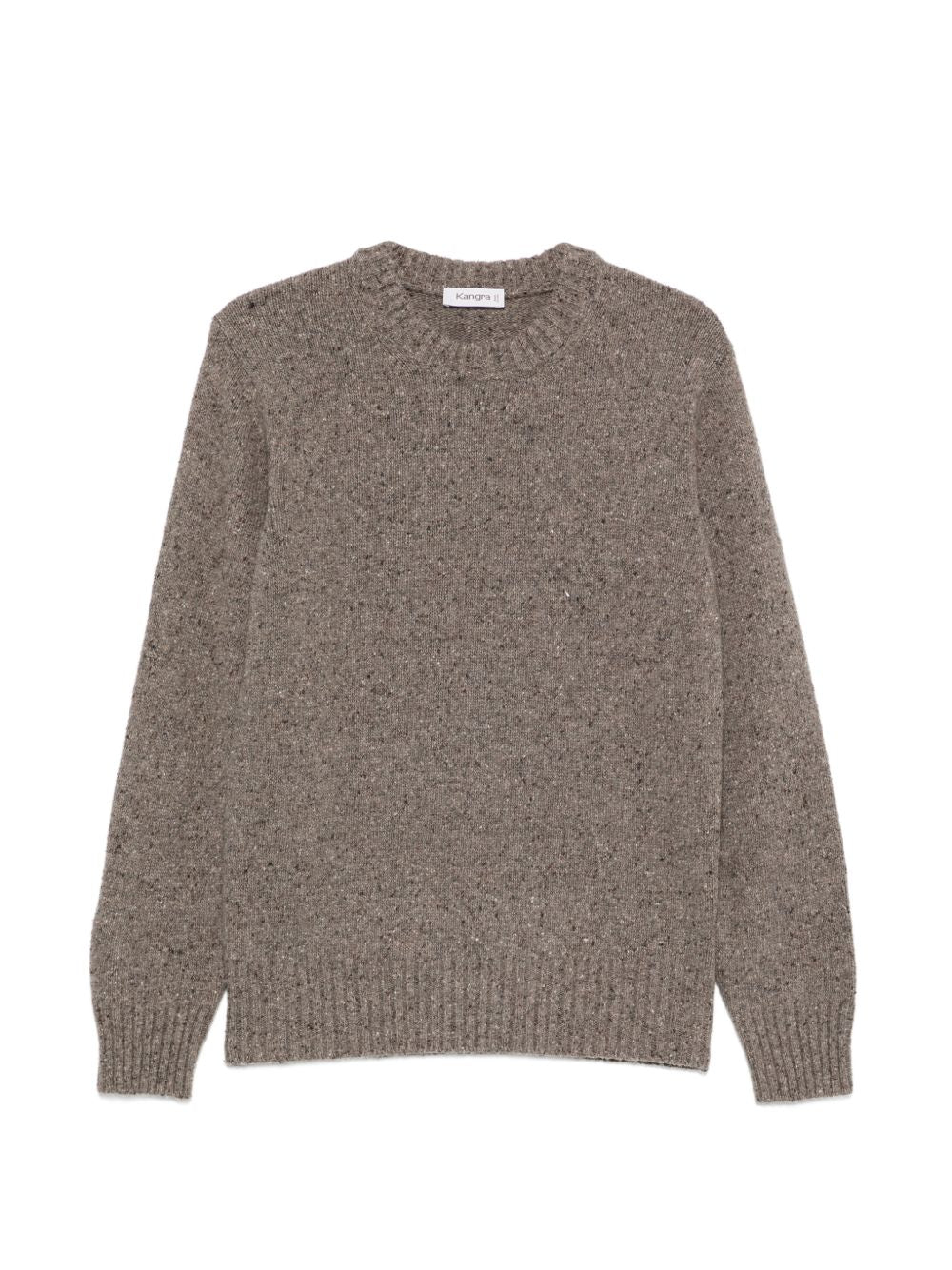 KANGRA Maglia in morbida lana girocollo marrone nocciola 