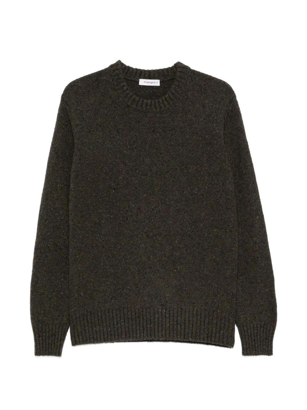 KANGRA Maglia in morbida lana girocollo verde scuro 