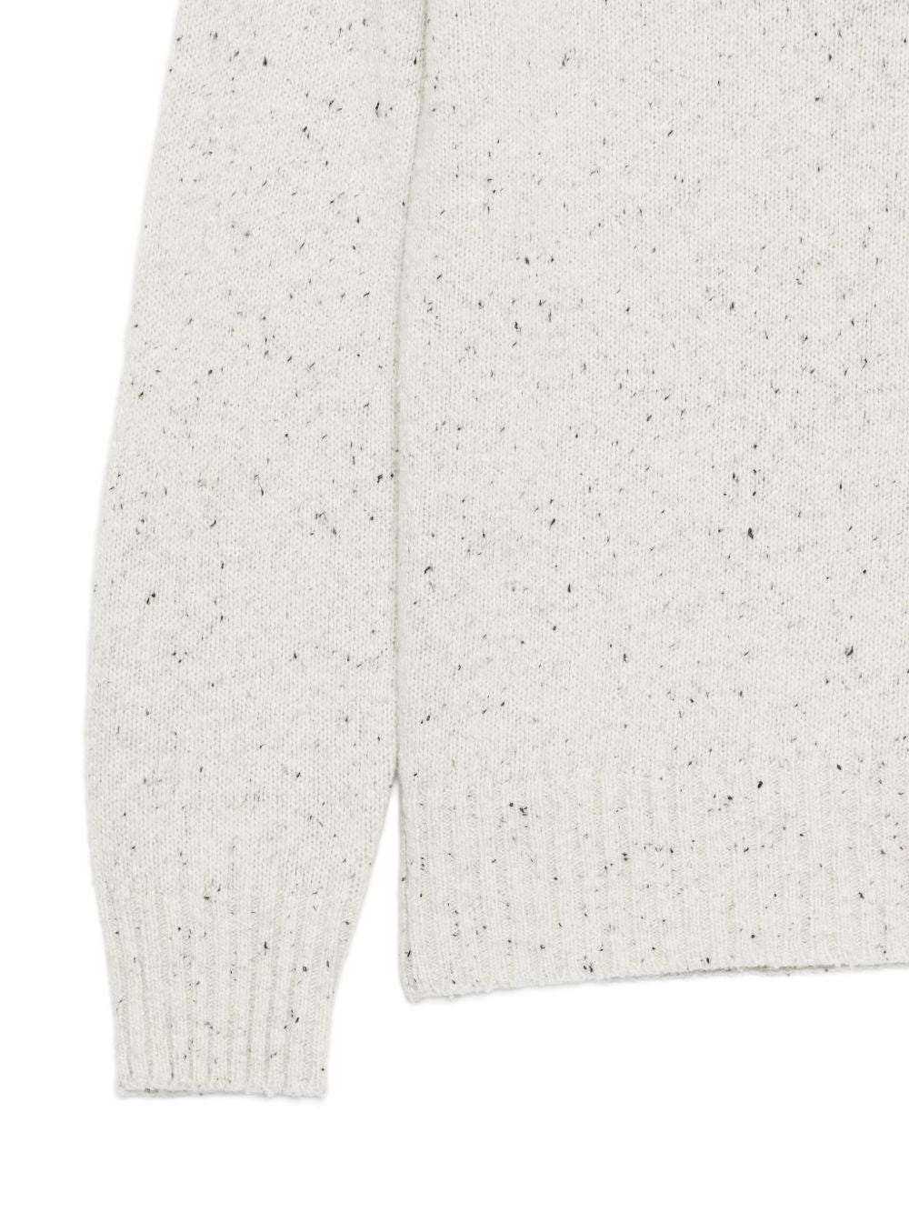 KANGRA Maglia in morbida lana a collo alto color bianco sporco 