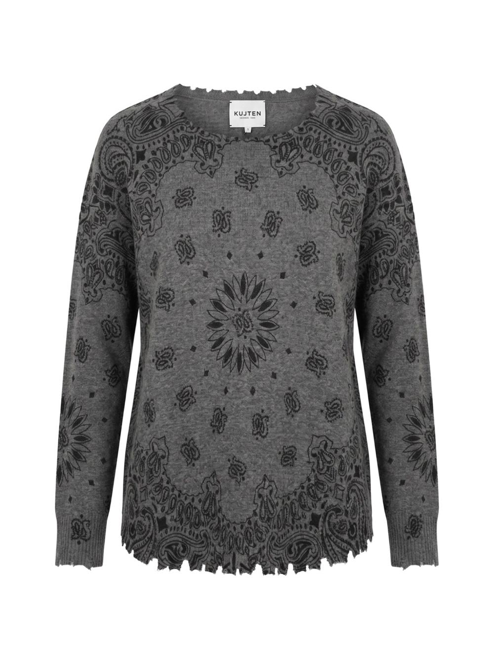 KUJTEN Maglia Mela Bandana Bico in puro cashmere 