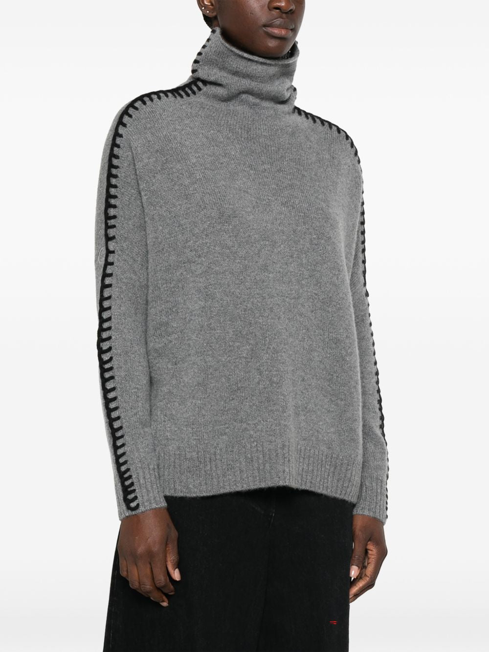 KUJTEN Maglia Thea in puro cashmere color antracite 