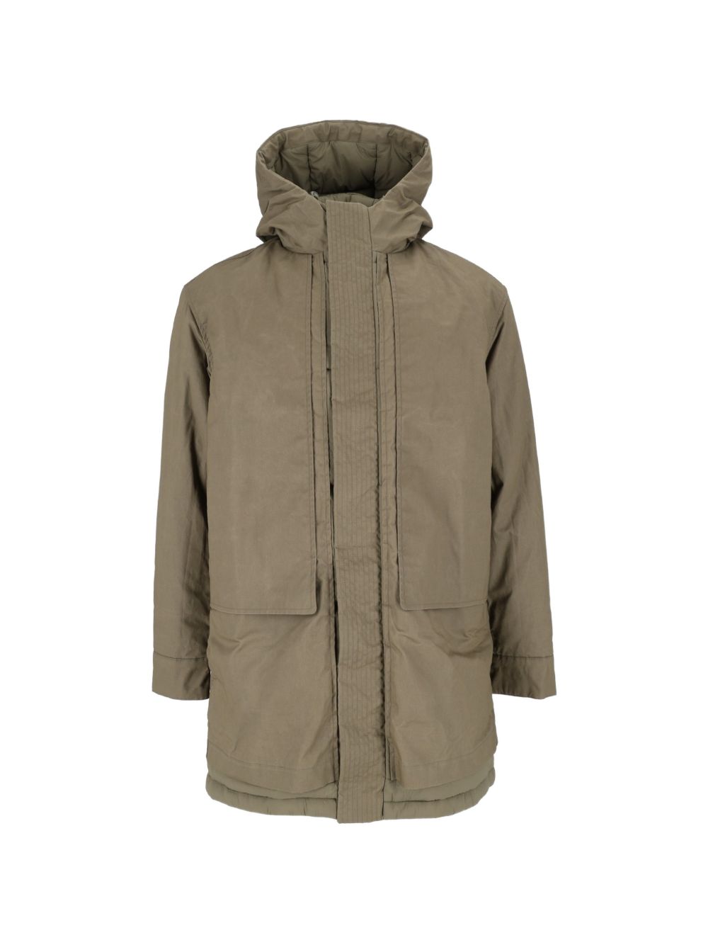 K WAY Parka medio da uomo verde pistacchio con cappuccio 