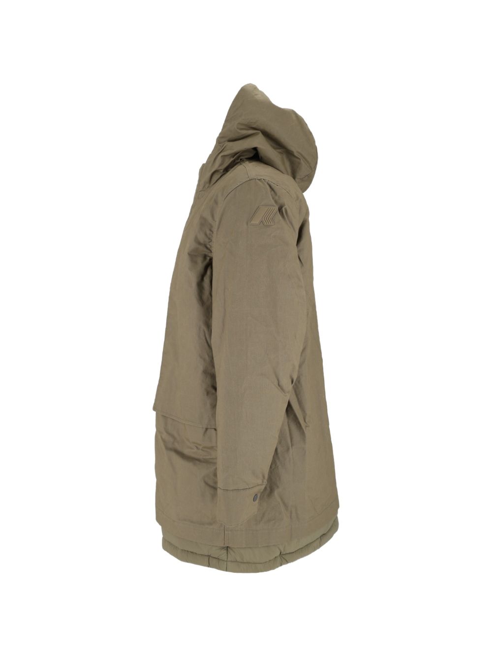 K WAY Parka medio da uomo verde pistacchio con cappuccio 