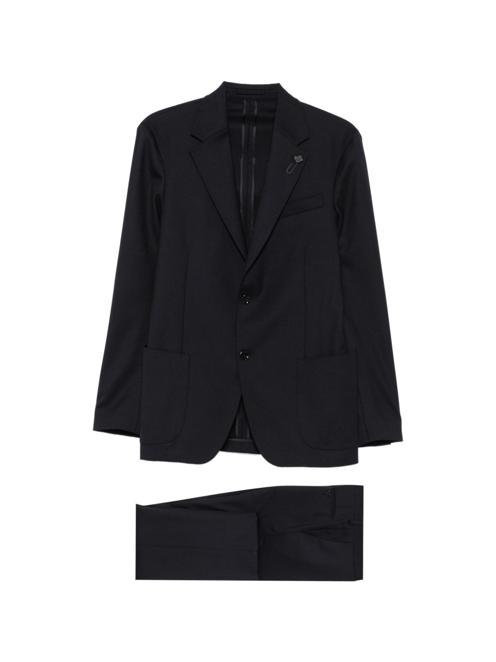 LARDINI Completo blu elegante di lana con giacca e pantalone 
