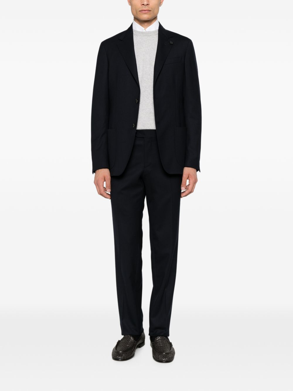 LARDINI Completo blu elegante di lana con giacca e pantalone 