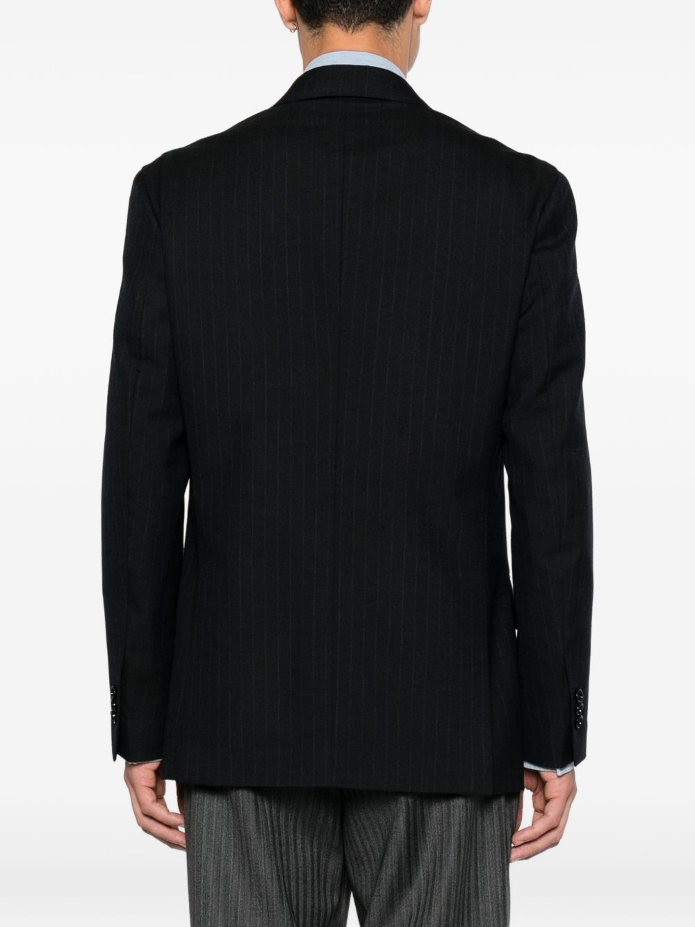 LARDINI Blazer doppiopetto blu gessato 