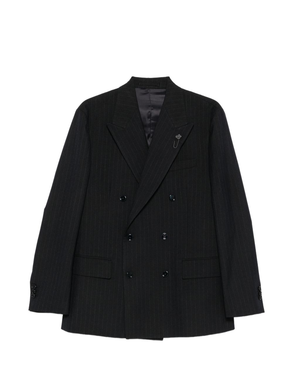 LARDINI Blazer doppiopetto blu gessato 