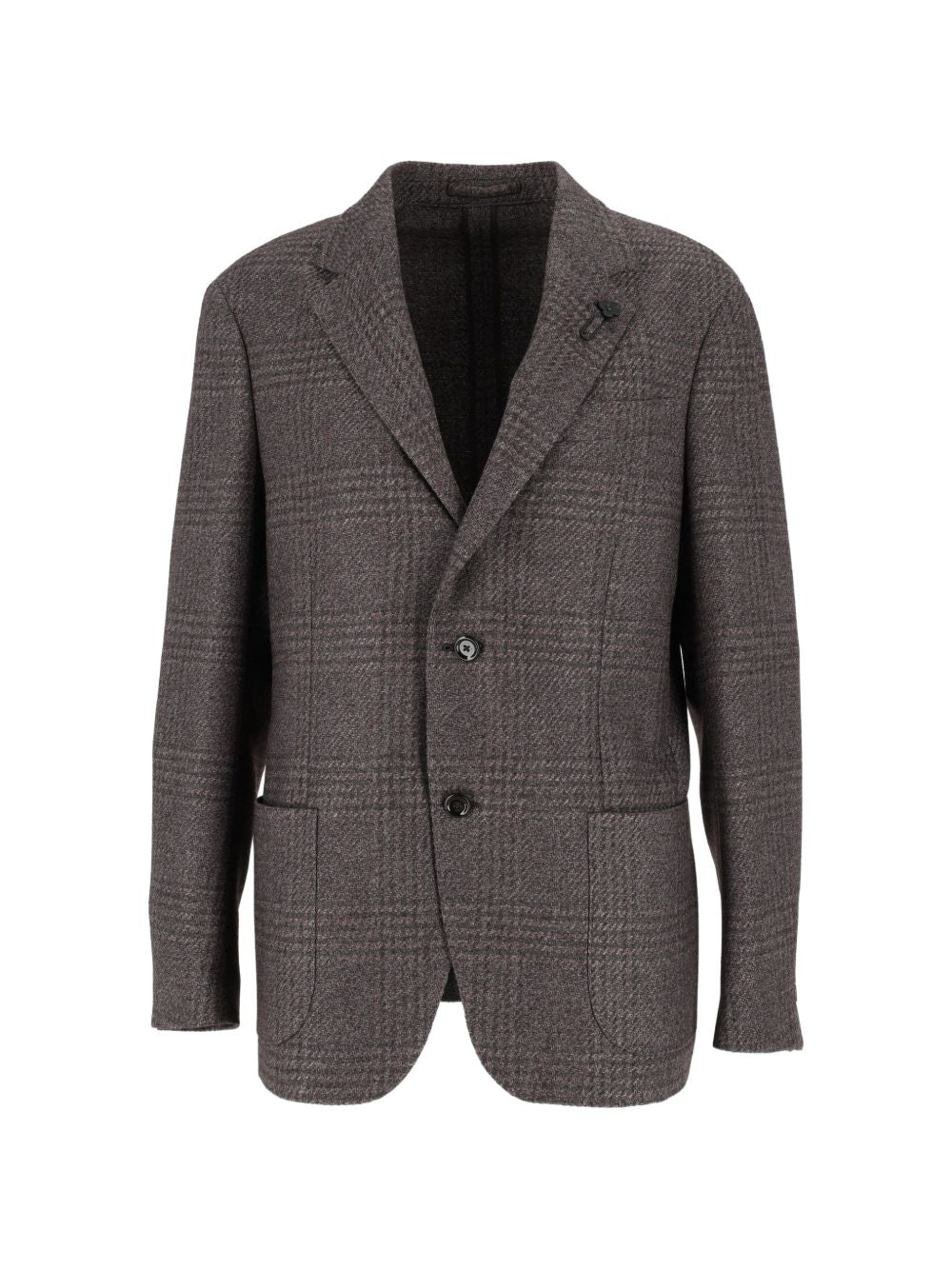 LARDINI Giacca da uomo grigia in misto lana con tasche 