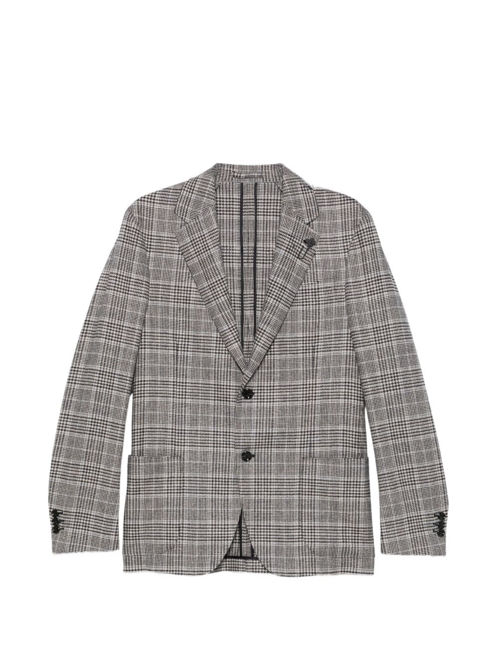 LARDINI Blazer Pied-de-Poule in Lana e Cashmere 