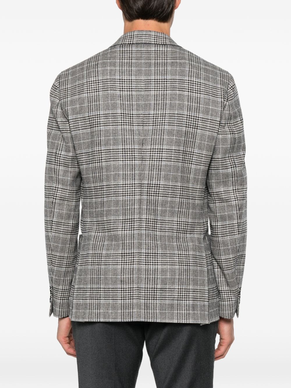 LARDINI Blazer Pied-de-Poule in Lana e Cashmere 