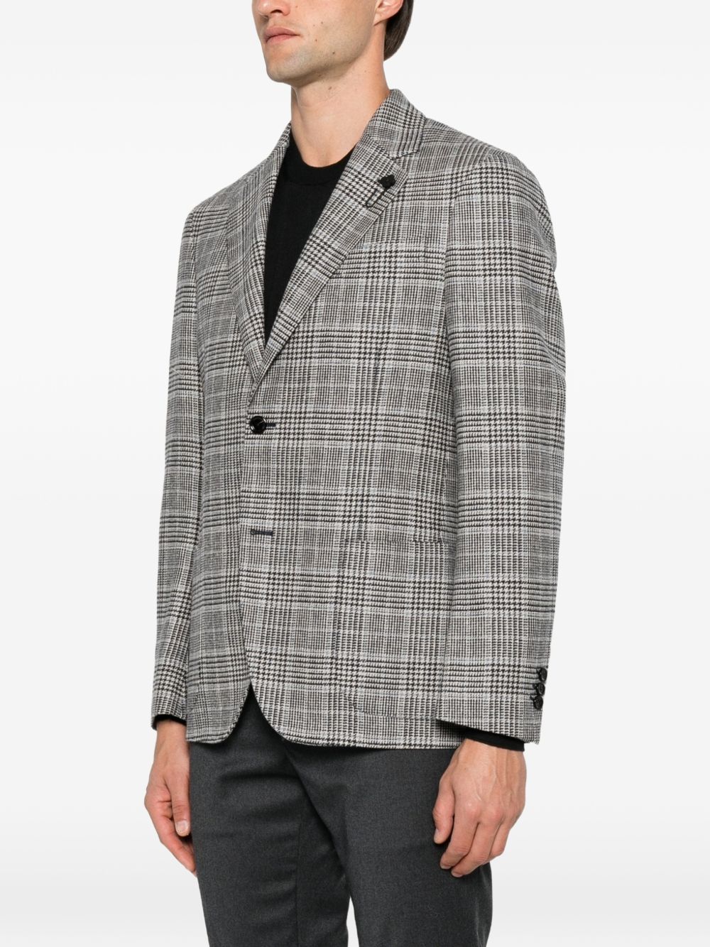 LARDINI Blazer Pied-de-Poule in Lana e Cashmere 