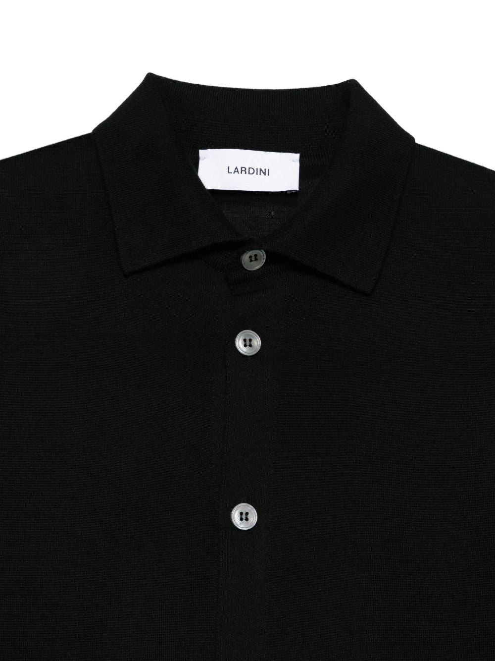 LARDINI Camicia nera da uomo in lana 