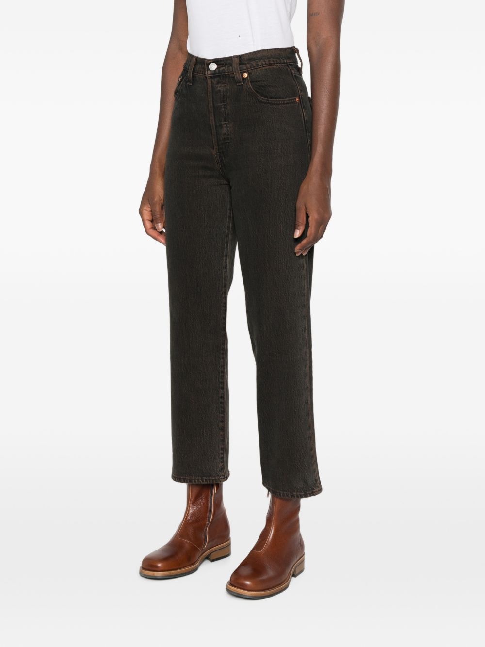 LEVIS Jeans marrone scuro a vita alta con tasche 