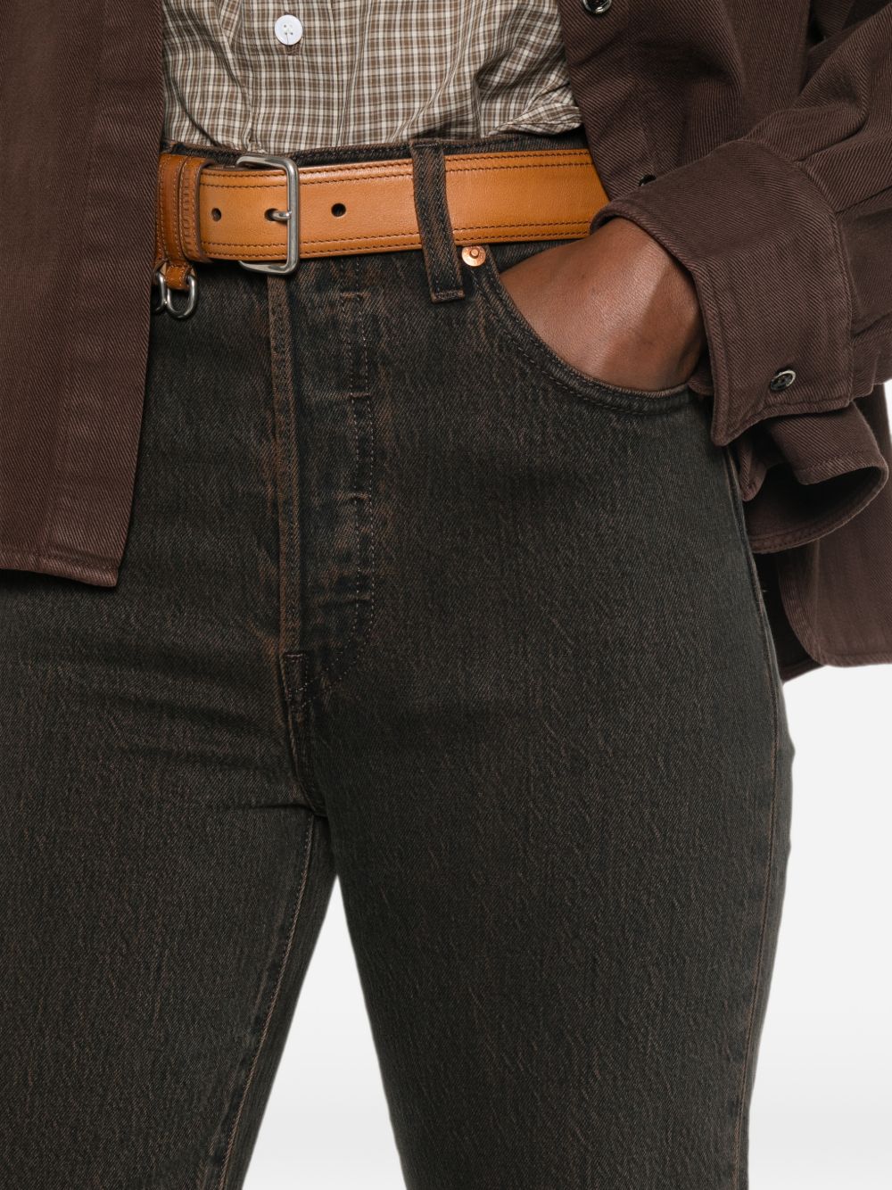 LEVIS Jeans marrone scuro a vita alta con tasche 