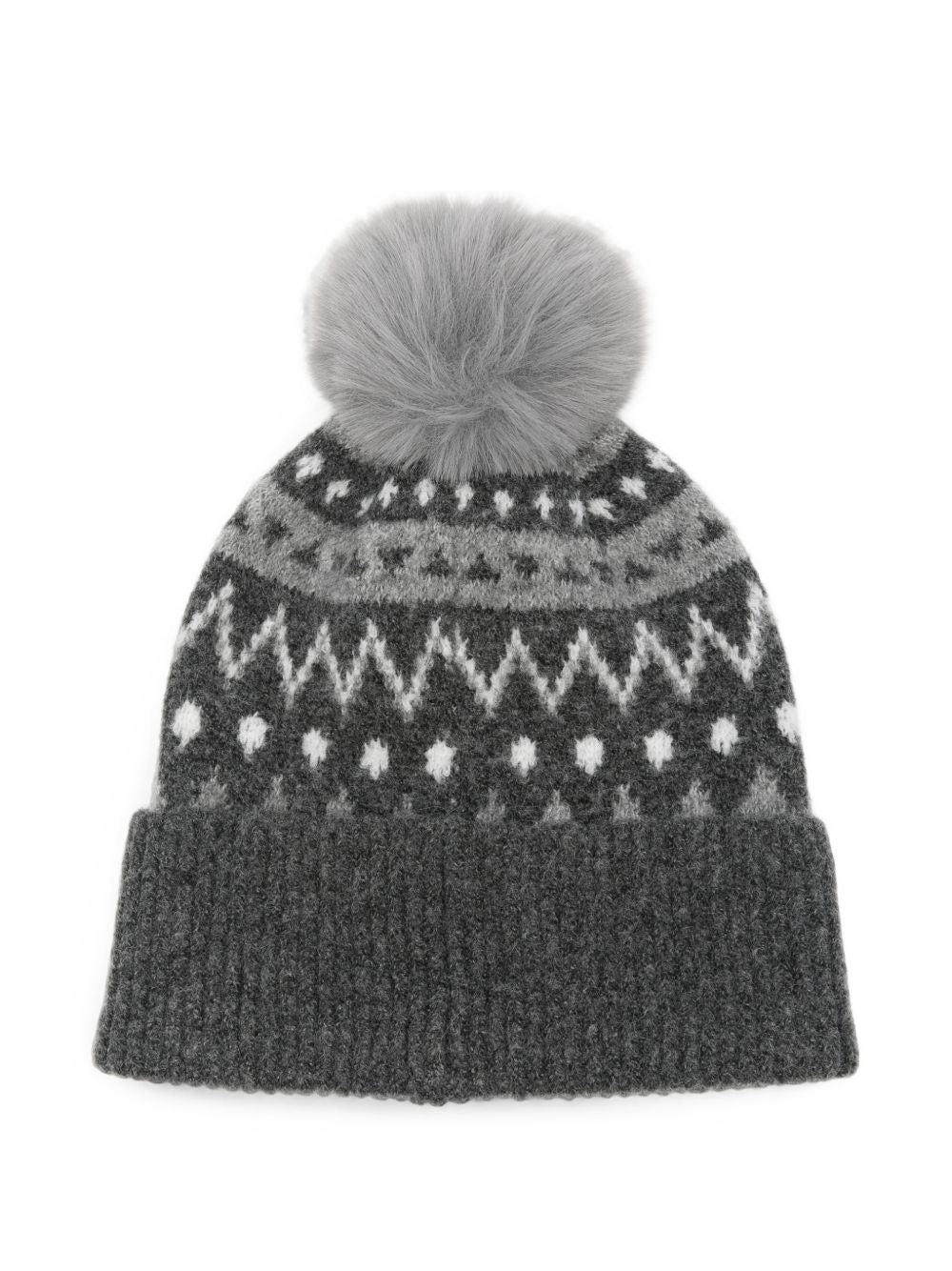 LIUJO Cappello grigio con pom-pom 
