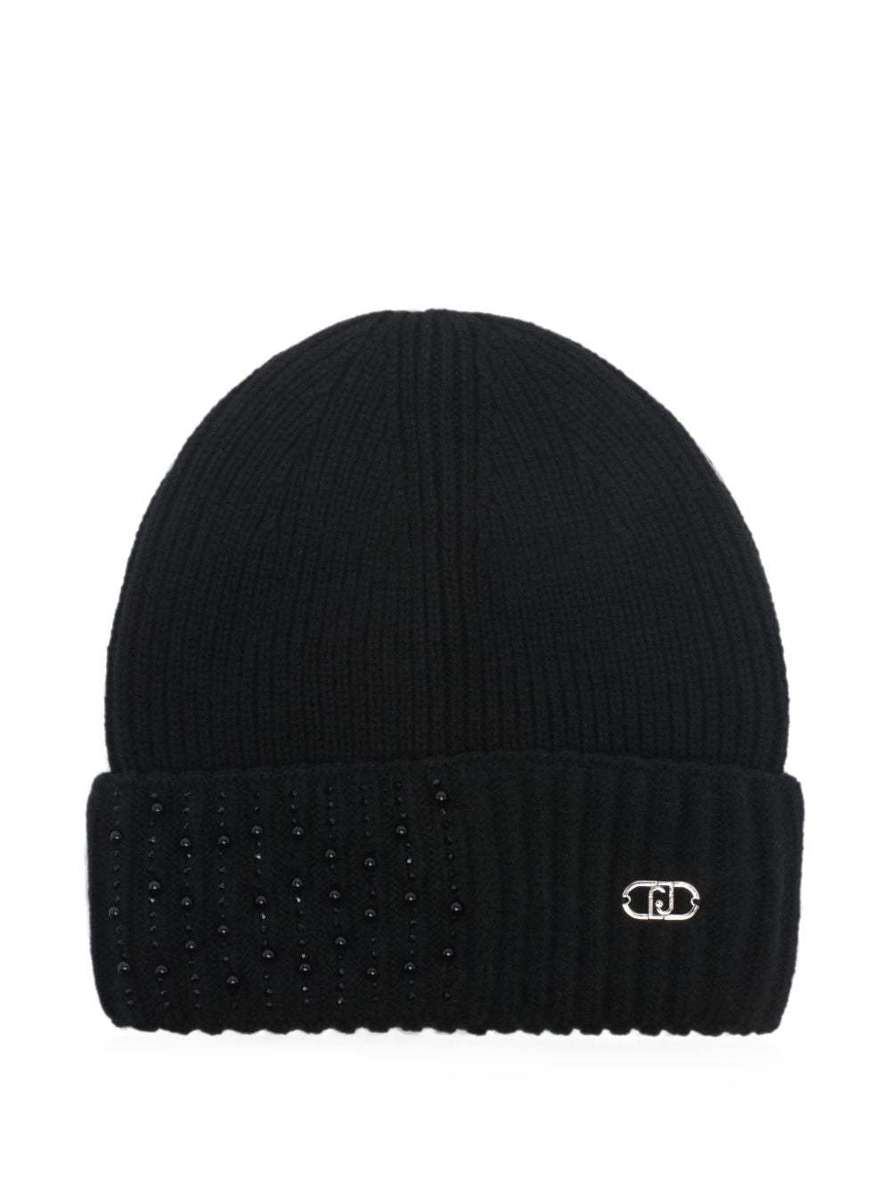 LIUJO Cappello nero a coste con logo 