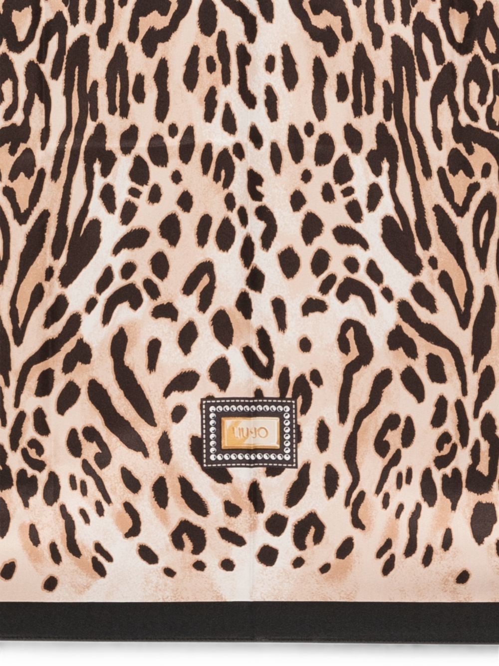 LIUJO Sciarpa foulard marrone con fantasia maculata animalier 