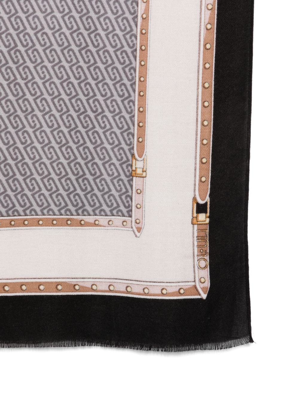 LIUJO Sciarpa leggera rosa e nera con logo all-over 
