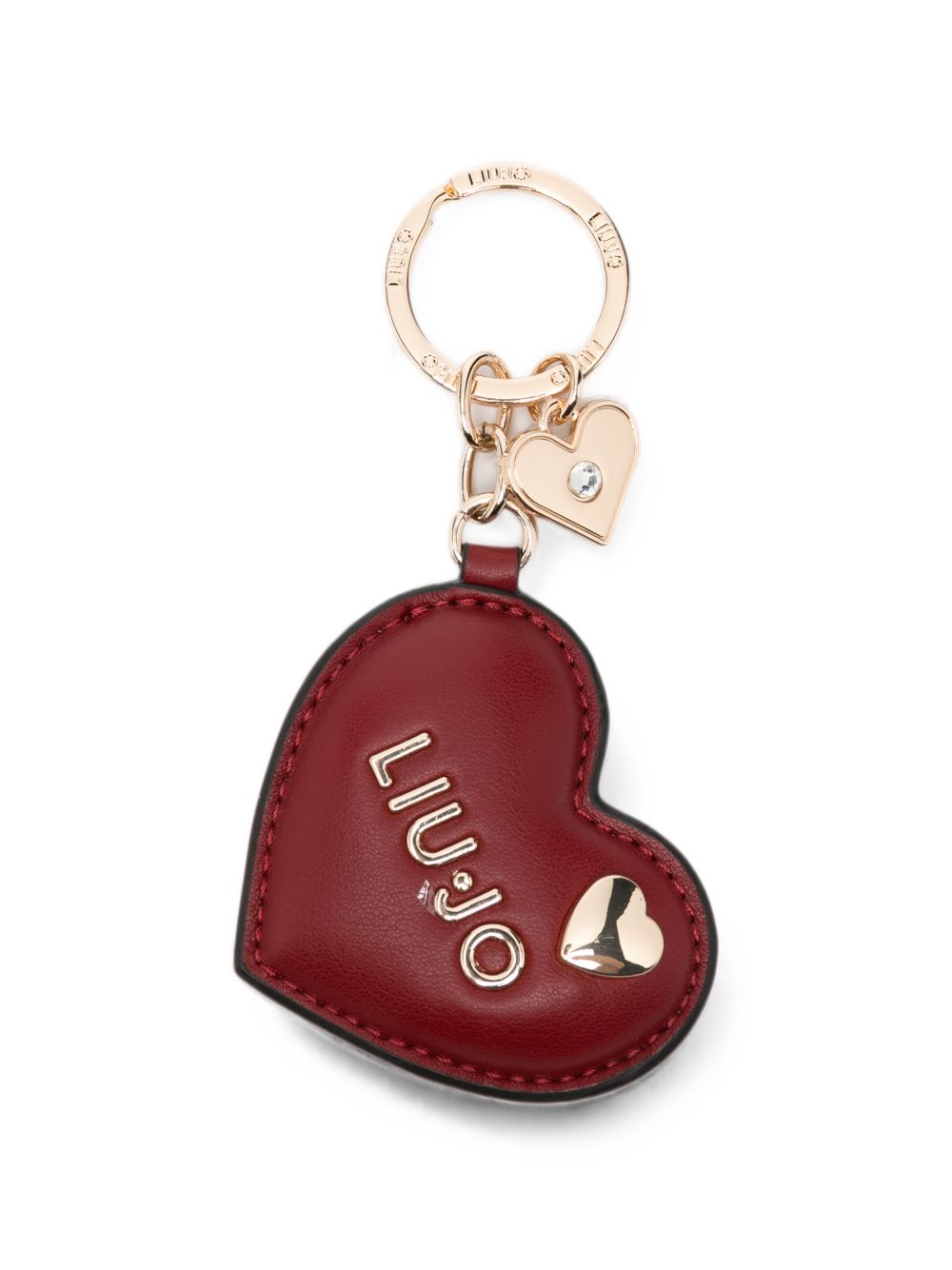 LIUJO Portachiavi in ecopelle a forma di cuore con logo dorato 