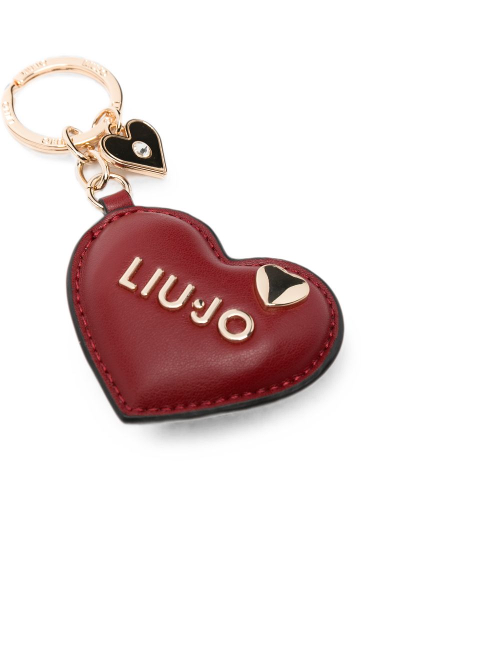LIUJO Portachiavi in ecopelle a forma di cuore con logo dorato 