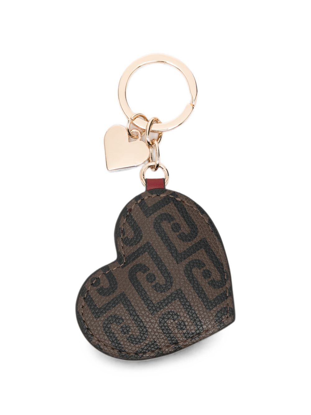 LIUJO Portachiavi in ecopelle a forma di cuore con logo dorato 