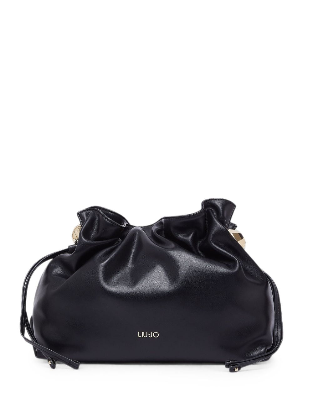 LIUJO Borsa a sacco nera in ecopelle 