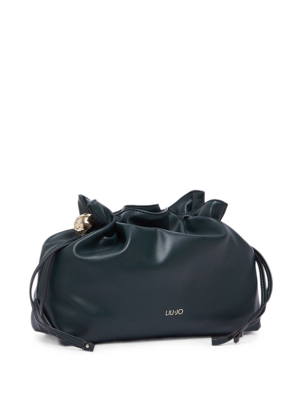 LIUJO Borsa a sacco verde petrolio scuro in ecopelle 